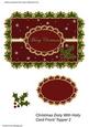 Christmas Doily with Holly Card Front/ Topper 2