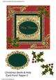 Christmas Swirls & Holly Card Front/ Topper 3