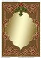 Christmas Swirly Frame & Holly Blank Card 3