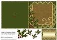 Holly & Christmas Swirls Cut & Fold Blank Card 2