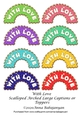 With Love Scalloped Arched Large Captions or Toppers