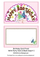 Birthday Card Front With Party Hats & Blank Insert 1