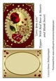 Love You Lots Topper With Red Rose & Hearts and Blank Insert
