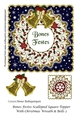 Bones Festes Scalloped Square Topper With Christmas Wreath & Bells 2