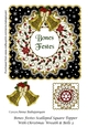 Bones Festes Scalloped Square Topper With Christmas Wreath & Bells 3