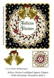 Felices Fiestas Scalloped Square Topper With Christmas Wreath & Bells 3