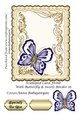 Scalloped Card Front With Butterfly & Swirls Border 16