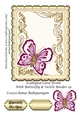 Scalloped Card Front With Butterfly & Swirls Border 19