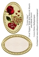I Love You Oval Topper With Red Rose & Hearts and Blank Insert