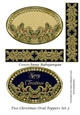 Two Christmas Oval Toppers Set 3