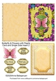 Butterfly & Flowers with Pearls Card and Single Side Insert 2