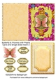 Butterfly & Flowers with Pearls Card and Single Side Insert 3