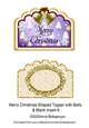 Merry Christmas Shaped Topper with Bells & Blank Insert 6