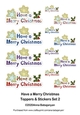 Have a Merry Christmas Toppers & Stickers Set 2