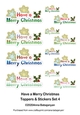 Have a Merry Christmas Toppers & Stickers Set 4