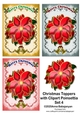 Christmas Toppers with Clipart Poinsettia Set 4
