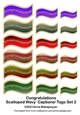 Congratulations Scalloped Wavy Captions Tags Set 2