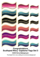 Congratulations Scalloped Wavy Captions Tags Set 3
