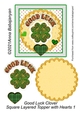 Good Luck Clover Square Layered Topper with Hearts 1