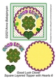 Good Luck Clover Square Layered Topper with Hearts 6