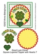 Good Luck Clover Square Layered Topper with Hearts 7