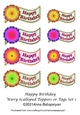 Happy Birthday Wavy Scalloped Toppers or Tags Set 1