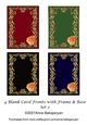 4 Blank Card Fronts with Frame & Rose Set 2