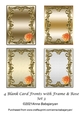 4 Blank Card Fronts with Frame & Rose Set 3