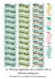 12 Wavy Captions in 3 Colors Set 5