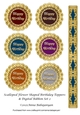 Scalloped Flower Shaped Birthday Toppers & Digital Ribbon Set 2