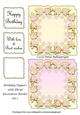 Birthday Toppers with Floral Decorative Border Set 1