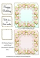 Birthday Toppers with Floral Decorative Border Set 2