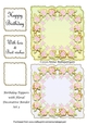 Birthday Toppers with Floral Decorative Border Set 3