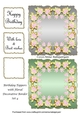 Birthday Toppers with Floral Decorative Border Set 4