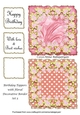 Birthday Toppers with Floral Decorative Border Set 5