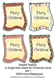 Shaped Toppers or Single Side Inserts for Christmas Cards Set 1