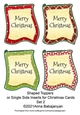 Shaped Toppers or Single Side Inserts for Christmas Cards Set 2