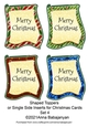 Shaped Toppers or Single Side Inserts for Christmas Cards Set 4