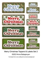 Merry Christmas Toppers & Labels Set 2