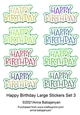 Happy Birthday Large Stickers Set 3