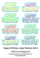 Happy Birthday Large Stickers Set 4