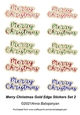 Merry Christmas Gold Edge Stickers Set 2