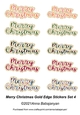 Merry Christmas Gold Edge Stickers Set 4