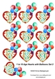 1 to 10 Age Hearts with Balloons Set 2