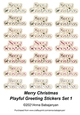 Merry Christmas Playful Greeting Stickers Set 1