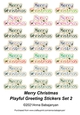 Merry Christmas Playful Greeting Stickers Set 2