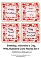 Birthday Valentines Day Wife Husband Card Fronts Set 1