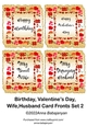 Birthday Valentines Day Wife Husband Card Fronts Set 2