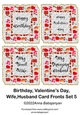 Birthday Valentines Day Wife Husband Card Fronts Set 5