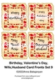 Birthday Valentines Day Wife Husband Card Fronts Set 9